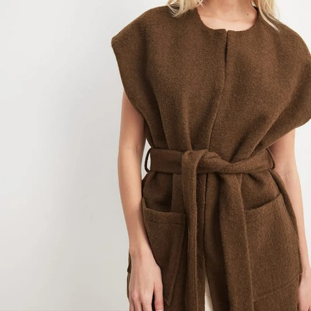 Brown Wool Blend Vest - Picture 3 of 7